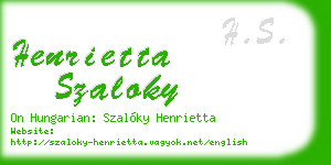 henrietta szaloky business card